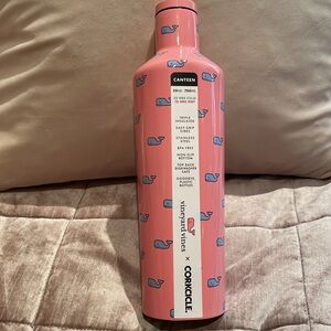 Vineyard Vines x Corkcicle Tumbler 25oz Canteen Pink with Blue Whales New